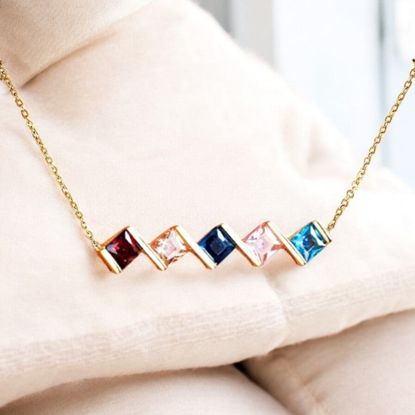 Custom Family Birthstone Necklace - Mother's Day Gift