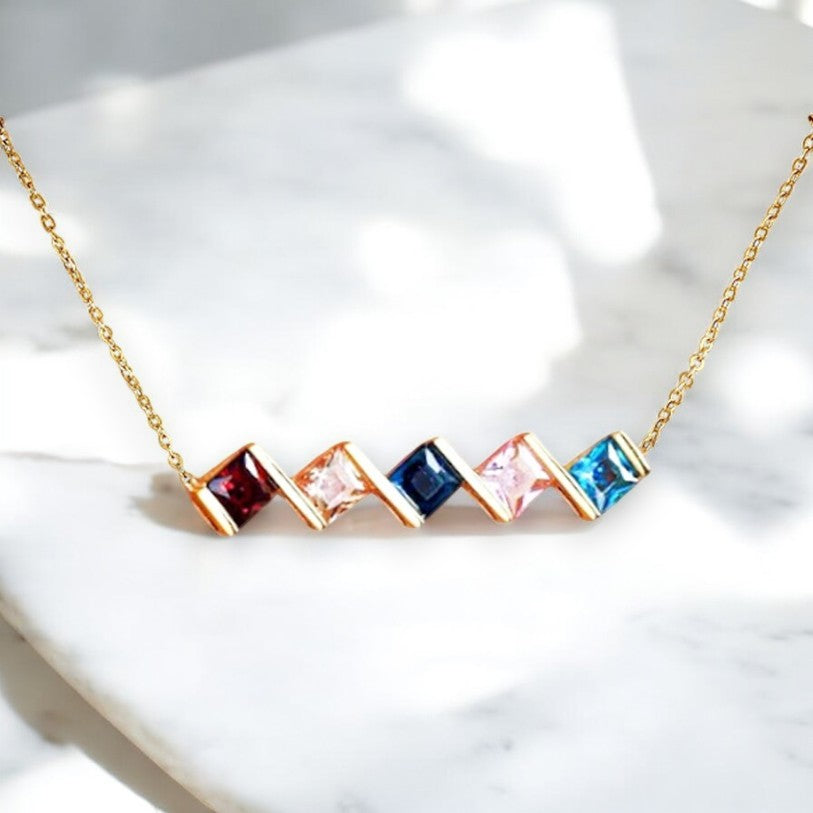 Custom Family Birthstone Necklace - Mother's Day Gift