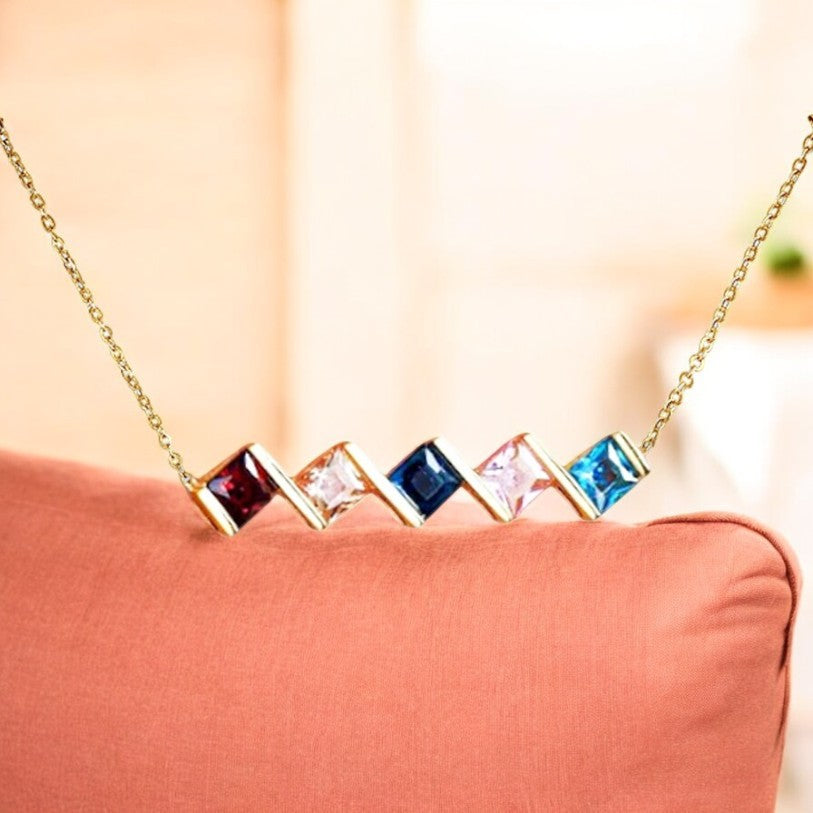 Custom Family Birthstone Necklace - Mother's Day Gift