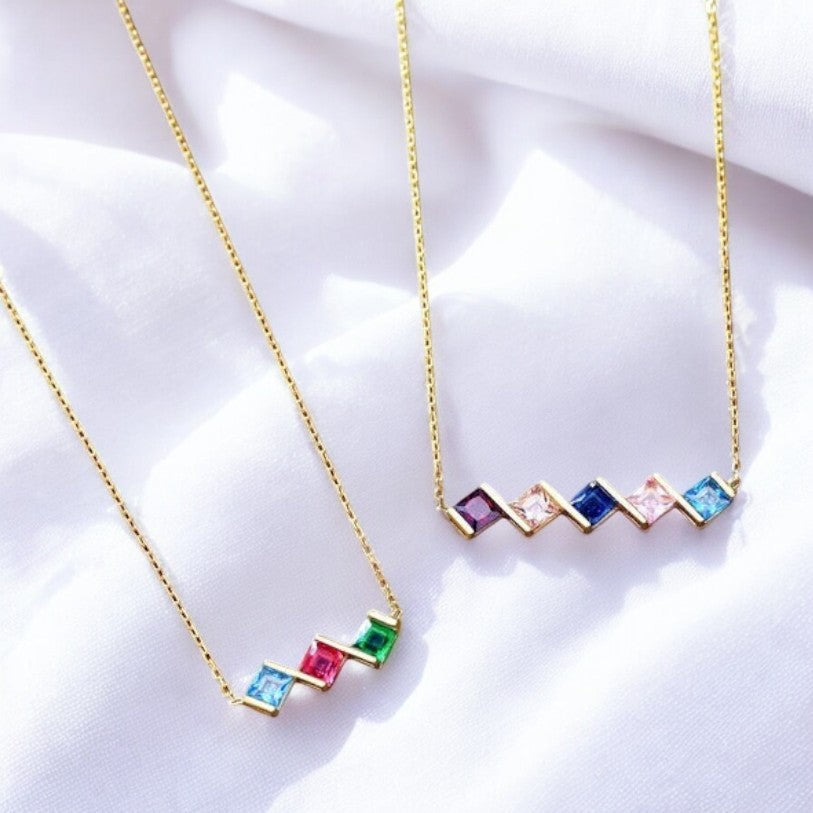 Custom Family Birthstone Necklace - Mother's Day Gift