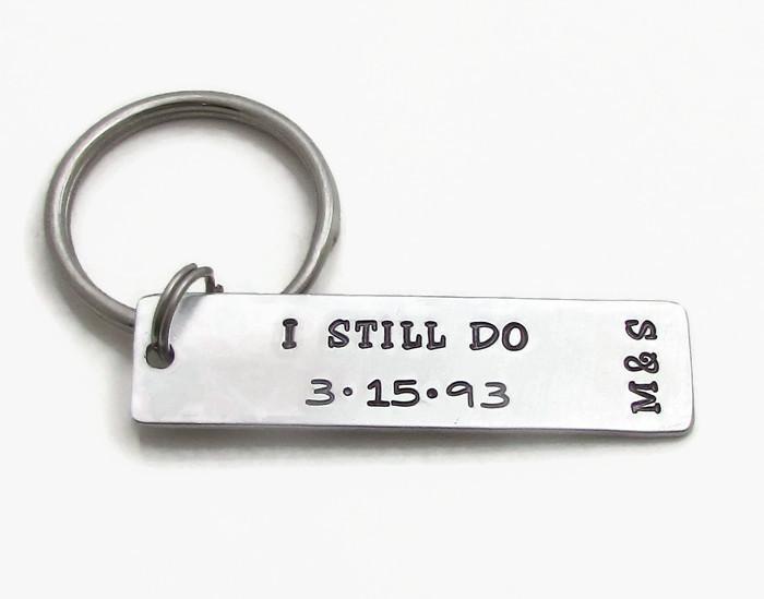 I Still Do Personalized Keychain With Date & Initials - CustomGrace