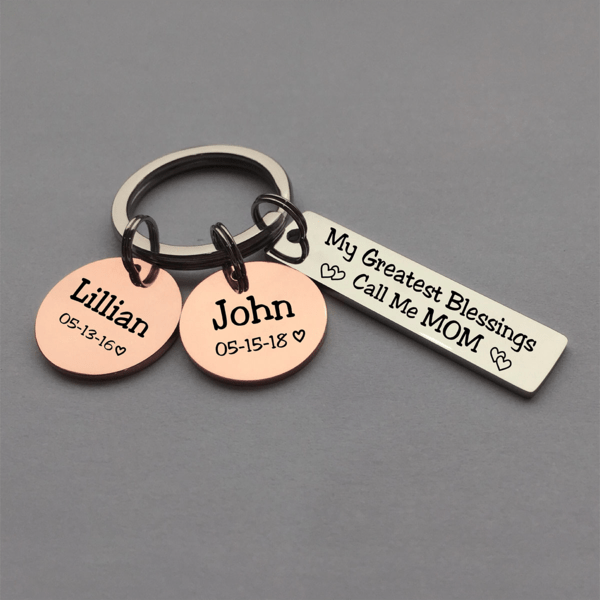 My greatest blessing call me - Personalized keychain - CustomGrace