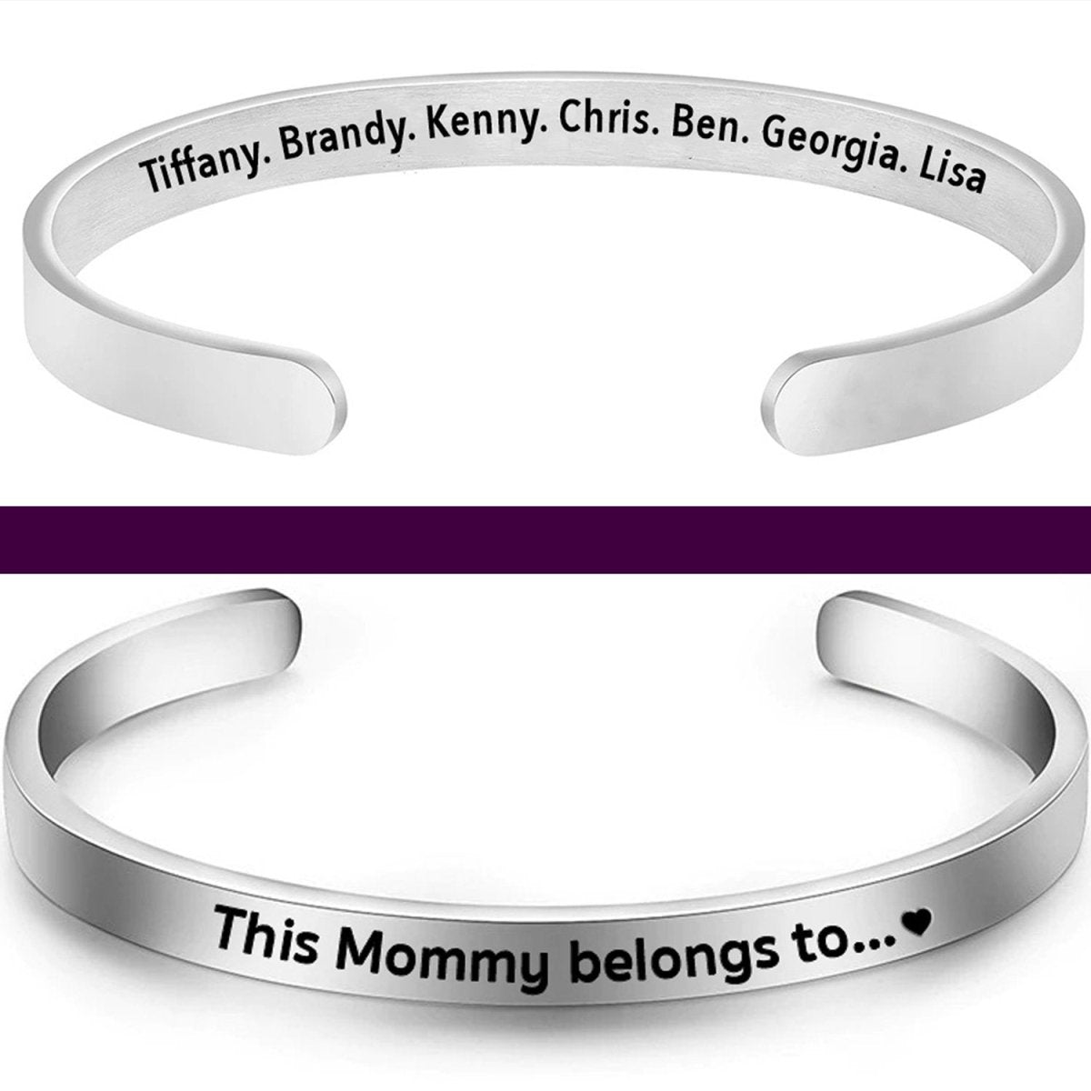 Personalized Family Names Cuff Bracelet - CustomGrace