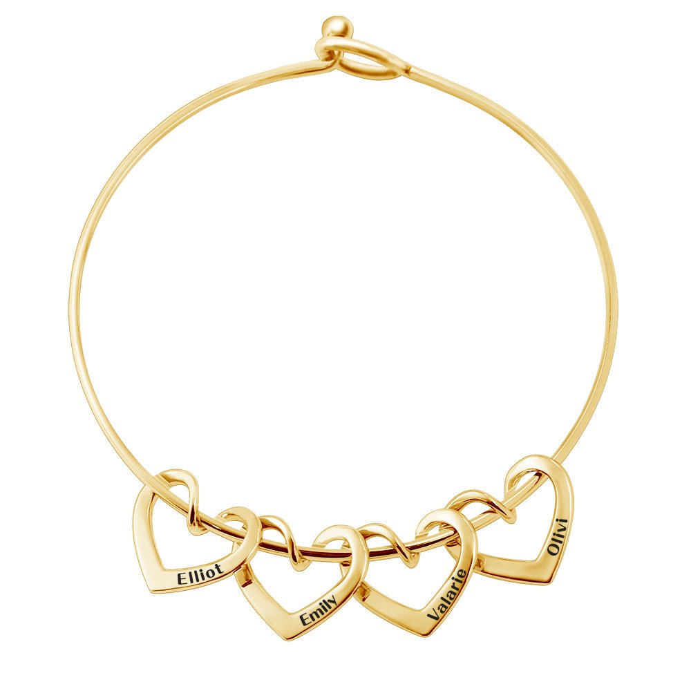 Personalized Hearts Bracelet | Mother's day gift - CustomGrace