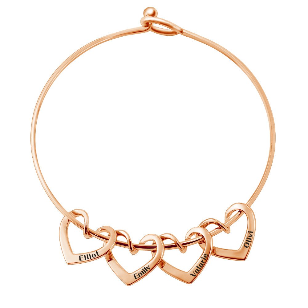 Personalized Hearts Bracelet | Mother's day gift - CustomGrace