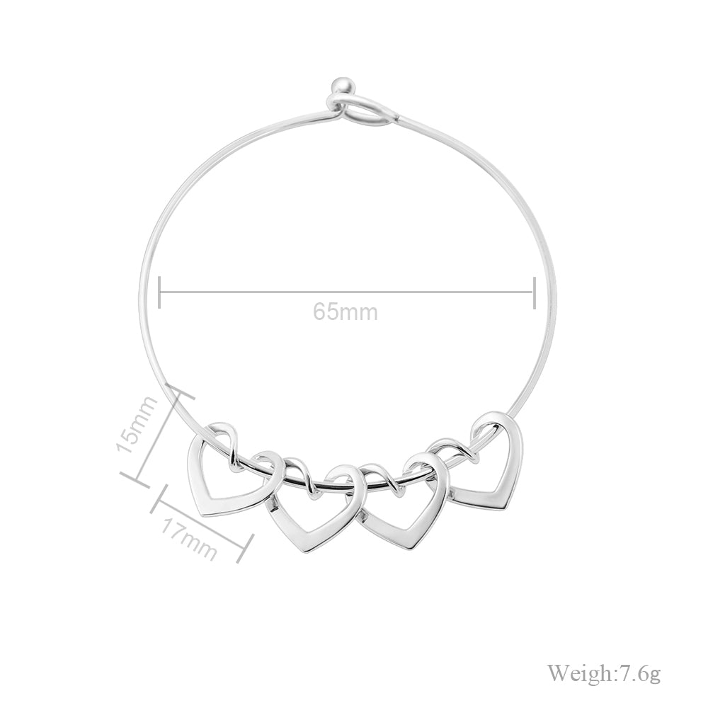 Personalized Hearts Bracelet | Mother's day gift - CustomGrace
