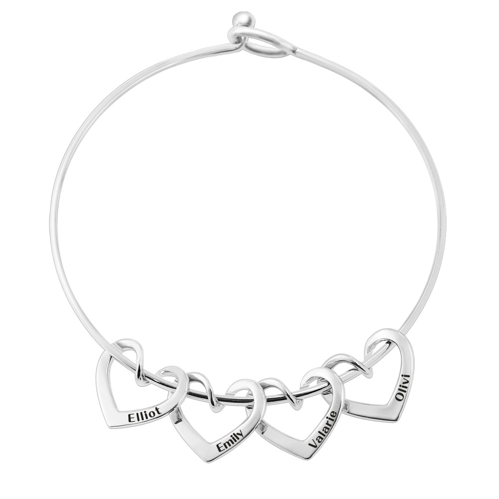 Personalized Hearts Bracelet | Mother's day gift - CustomGrace