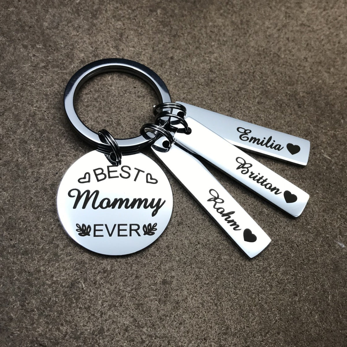 Personalized Kids Names Keychain For Mom, Dad, Grandma, Grandpa - CustomGrace