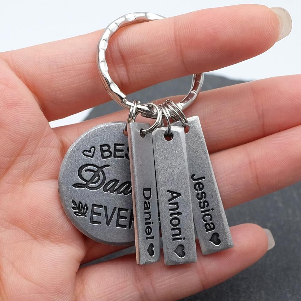 Personalized Kids Names Keychain For Mom, Dad, Grandma, Grandpa - CustomGrace