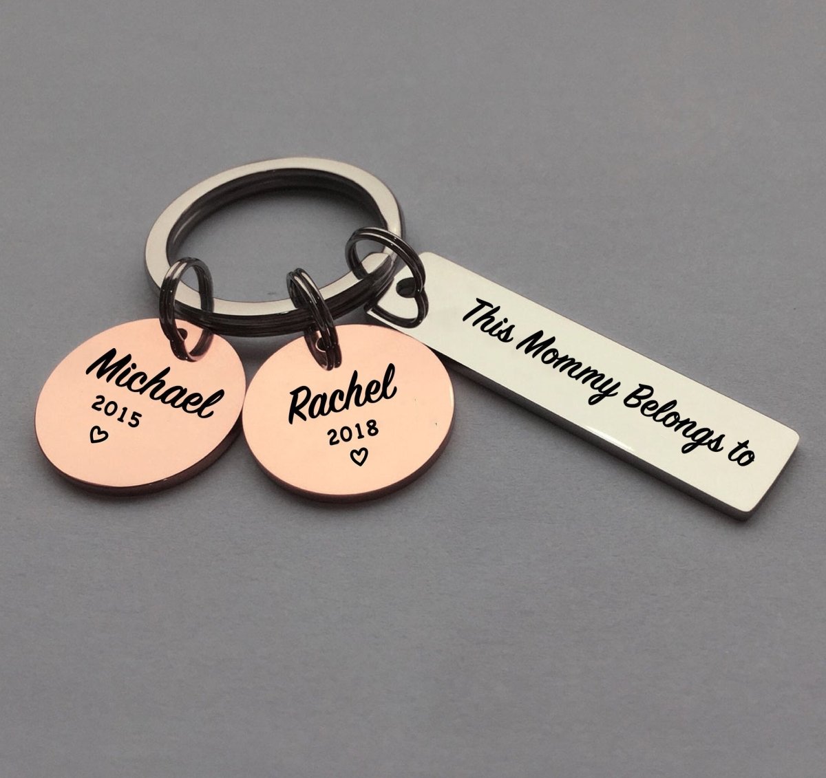 This Mommy belongs to - Personalized Disc keychain - CustomGrace