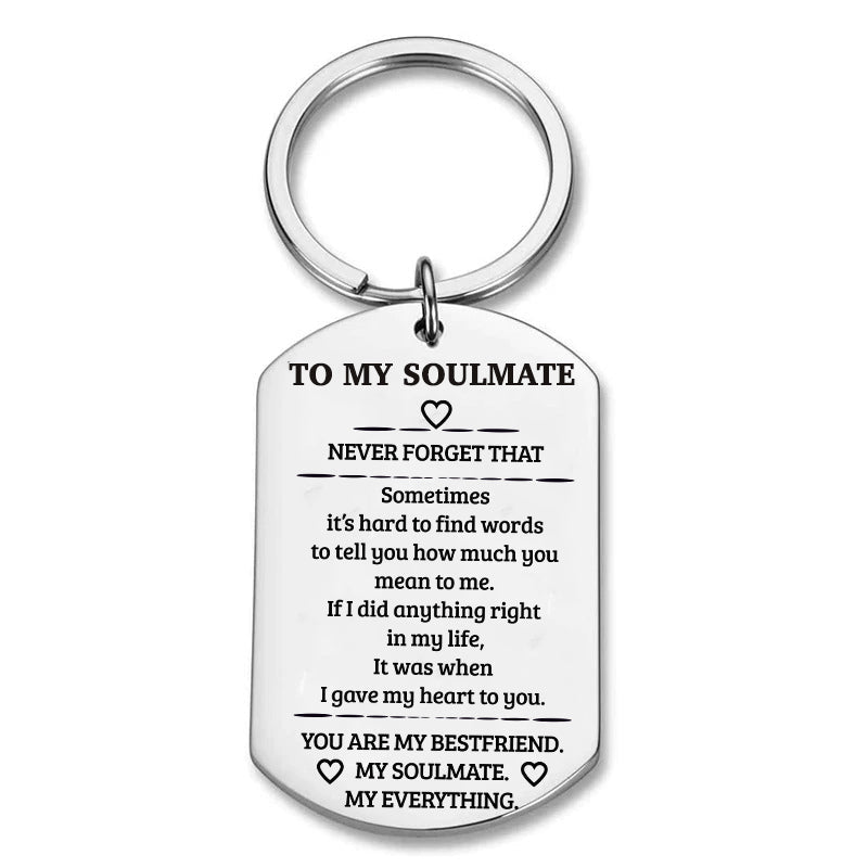 To My Soulmate keychain | Stainless Steel - CustomGrace