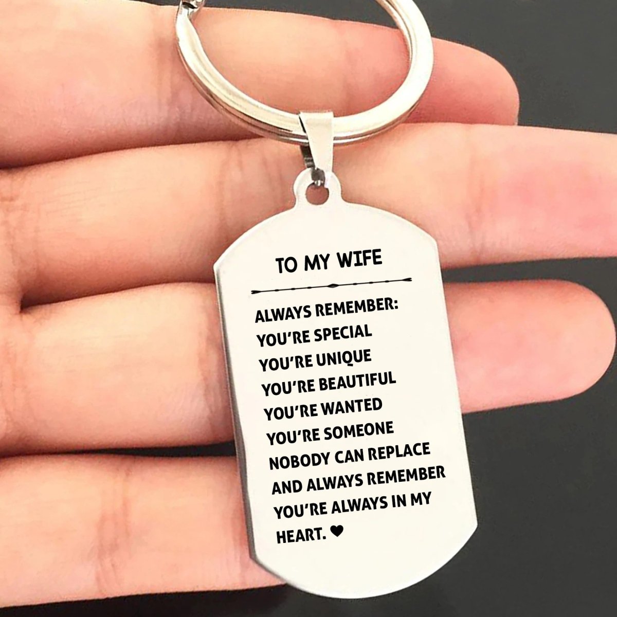 To My Wife keychain | Valentine's Gift - CustomGrace
