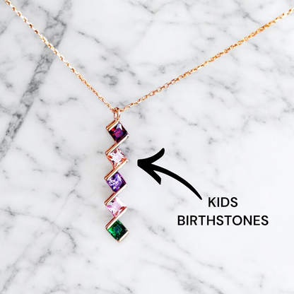 Personalized Family Birthstone Necklace - Mother's Day Gift