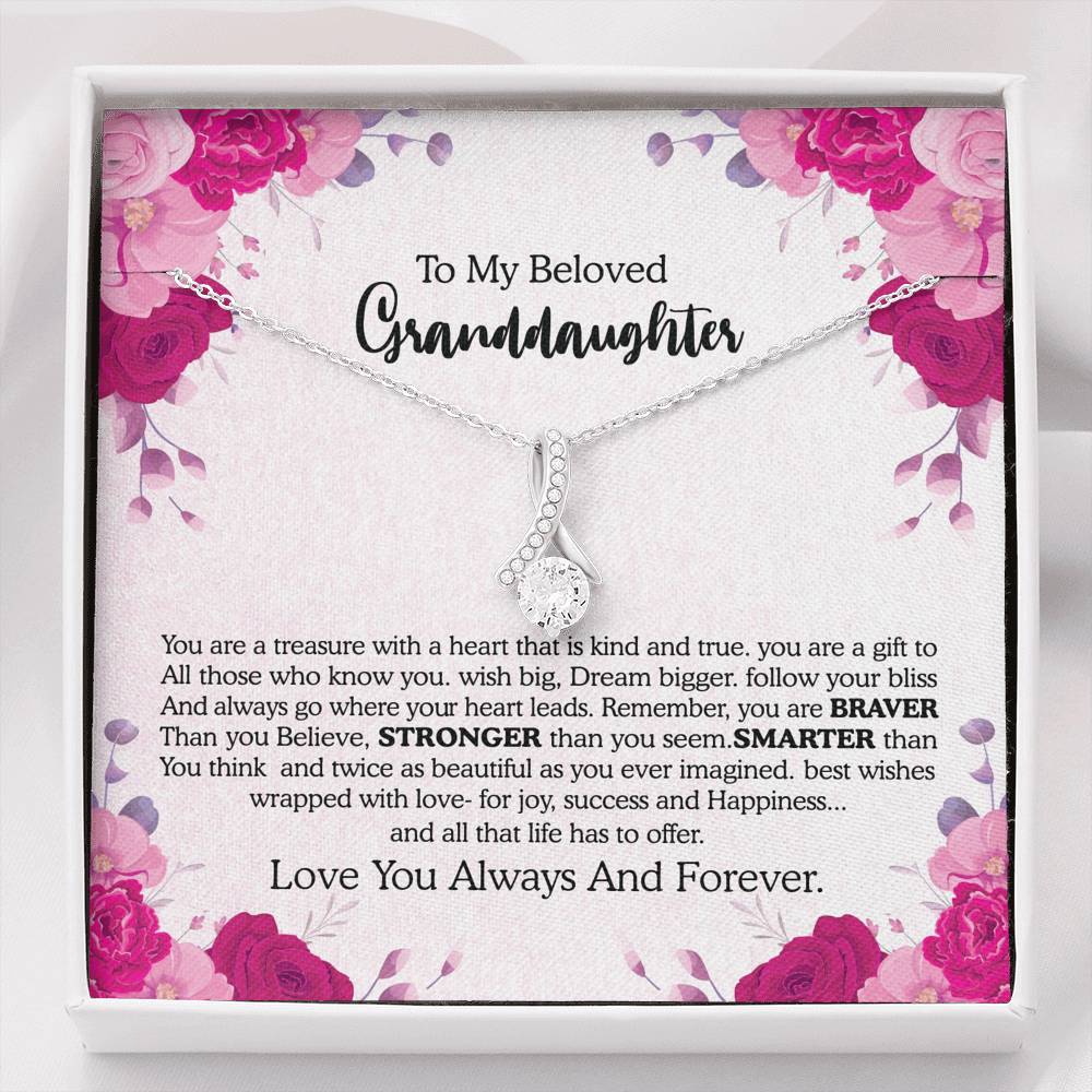 Christmas Gift For Granddaughter | ALLURING BEAUTY Necklace with Message card - Lovely Reminder