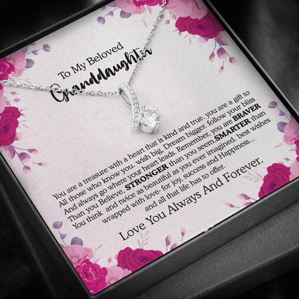 Christmas Gift For Granddaughter | ALLURING BEAUTY Necklace with Message card - Lovely Reminder