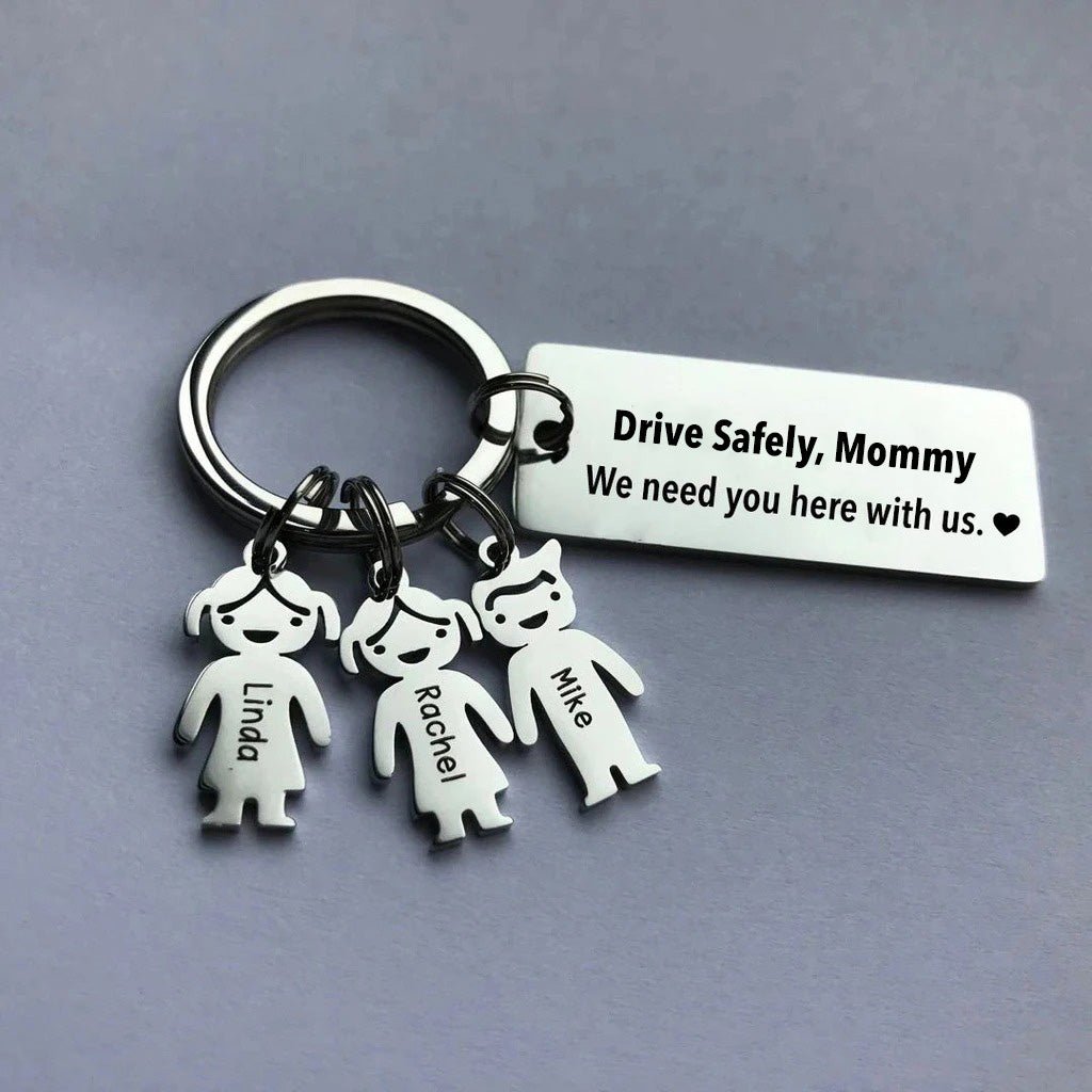 Drive Safely Mommy - Family Names Keychain | Mother's day gift - Lovely Reminder