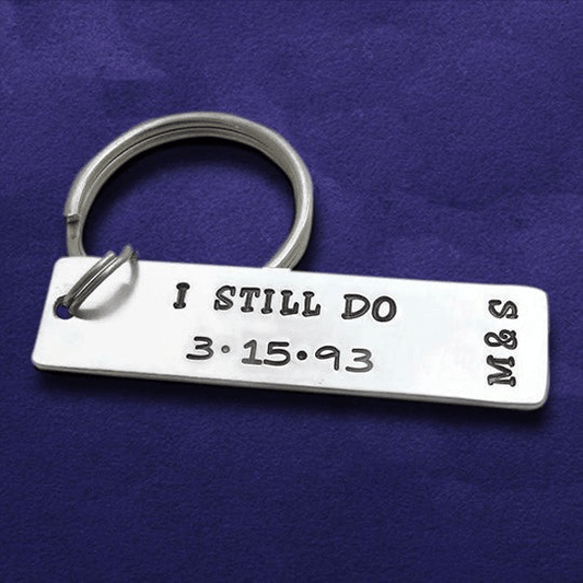 I Still Do Personalized Keychain With Date & Initials - CustomGrace