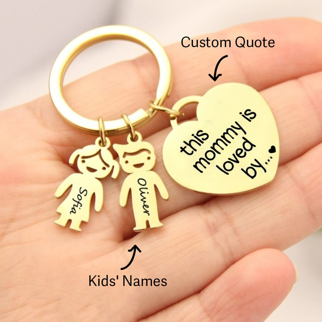 Personalized Family Names Keychain - Mother's Day Gift - CustomGrace