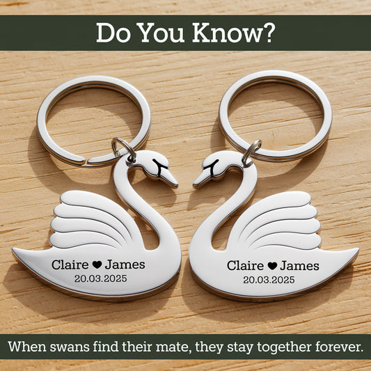 Custom Swan Keychain - Anniversary Gift