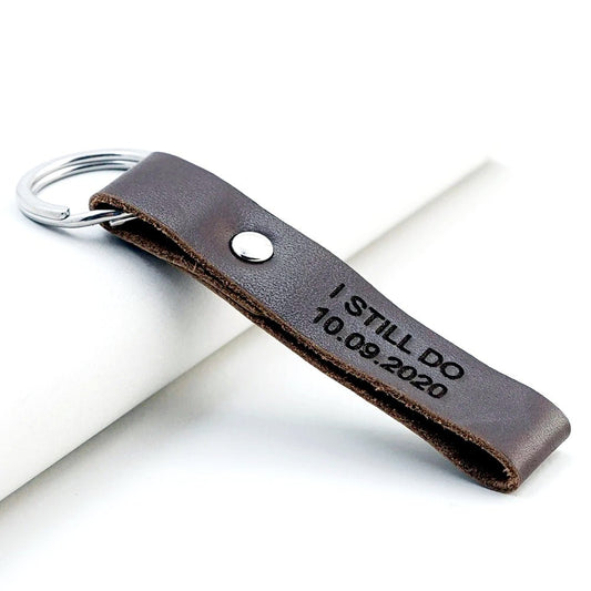 I Still Do Custom Leather Keychain - CustomGrace