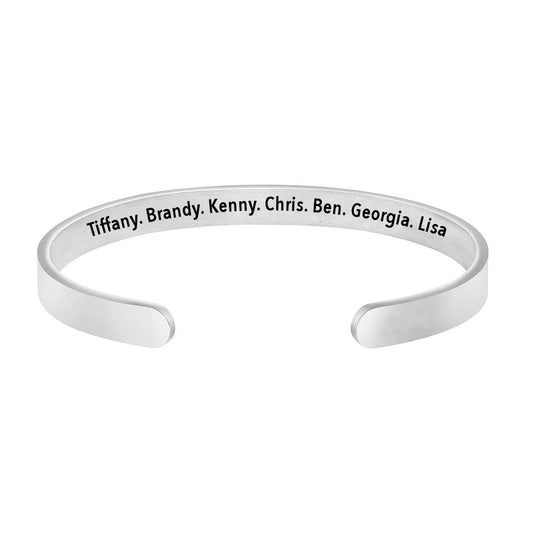 Personalized Family Names Cuff Bracelet - CustomGrace