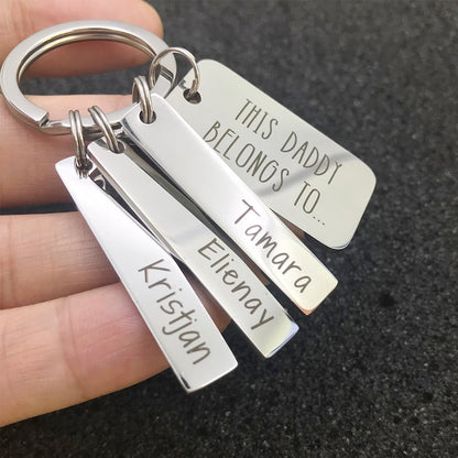 Personalized Kids Names Keychain - Father's day gift - CustomGrace