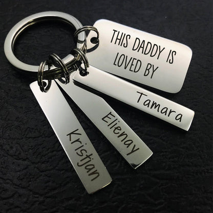 Personalized Kids Names Keychain - Father's day gift - CustomGrace