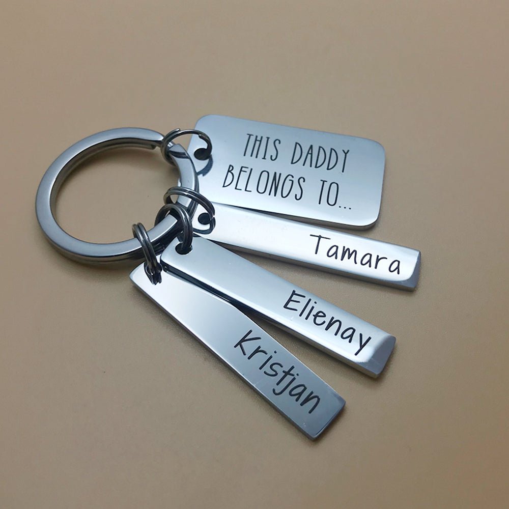 Personalized Kids Names Keychain - Father's day gift - CustomGrace