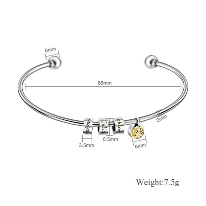 Personalized Stainless Steel Bracelet With Name Beads - CustomGrace