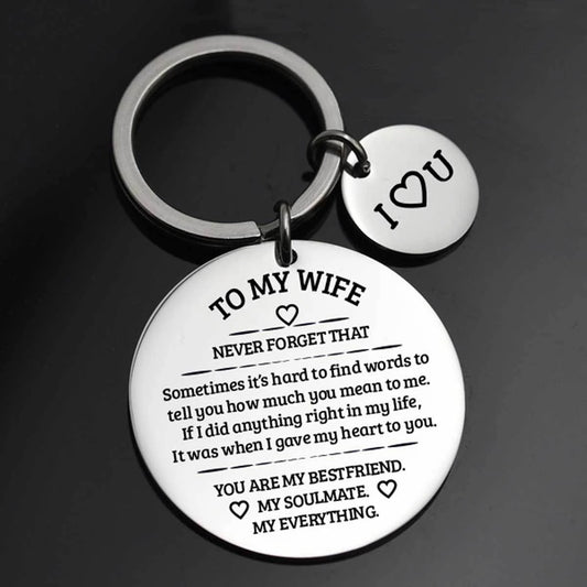 To My Wife Disc keychain | Stainless Steel